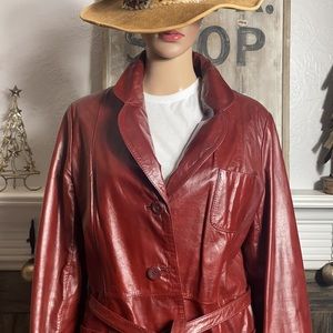 Vintage Bermans Belted Leather Jacket